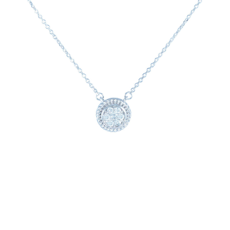 Solid 10K White Gold Fancy Diamond Necklace TN10613