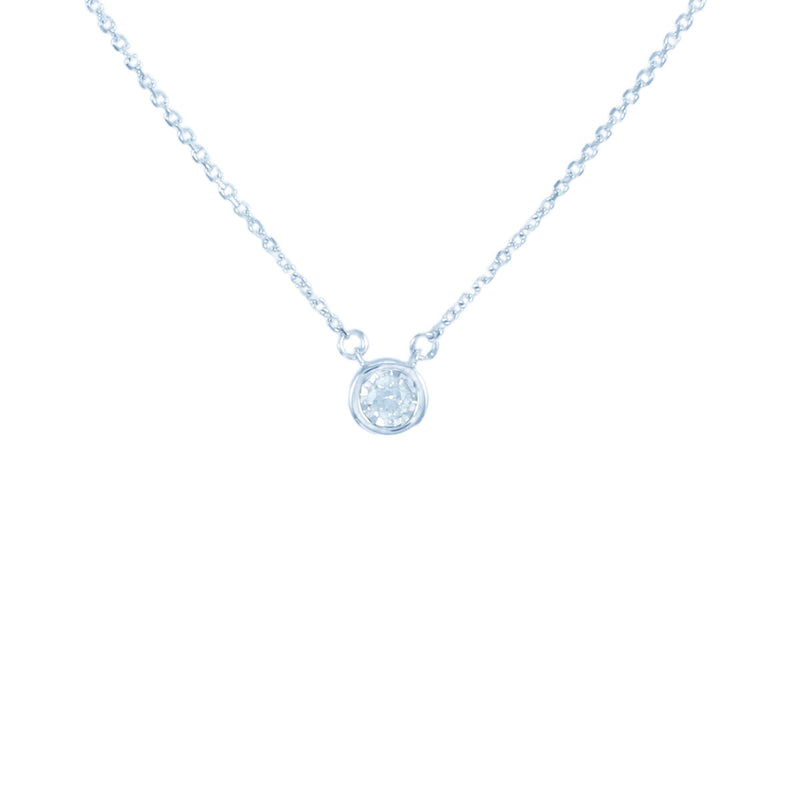 Solid 10K White Gold Fancy Diamond Necklace TN10622