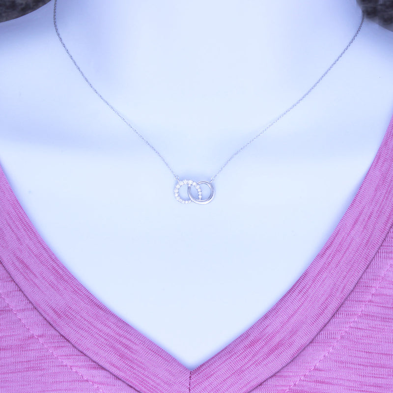 Solid 10K White Gold Fancy Diamond Necklace TN10639