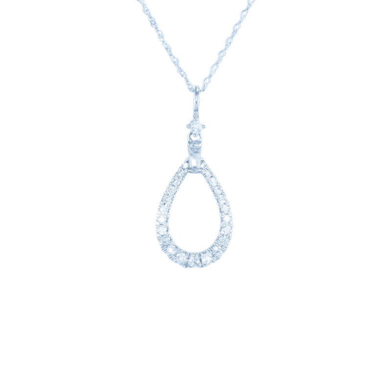 Solid 10K White Gold Fancy Diamond Necklace TN10672