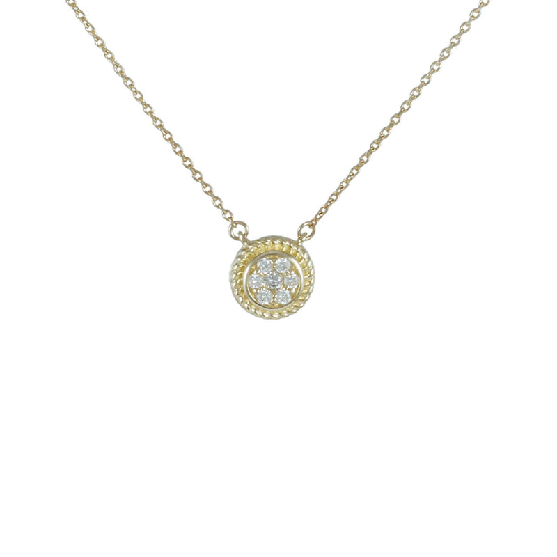 Solid 10K Yellow Gold Fancy Diamond Necklace TN10677