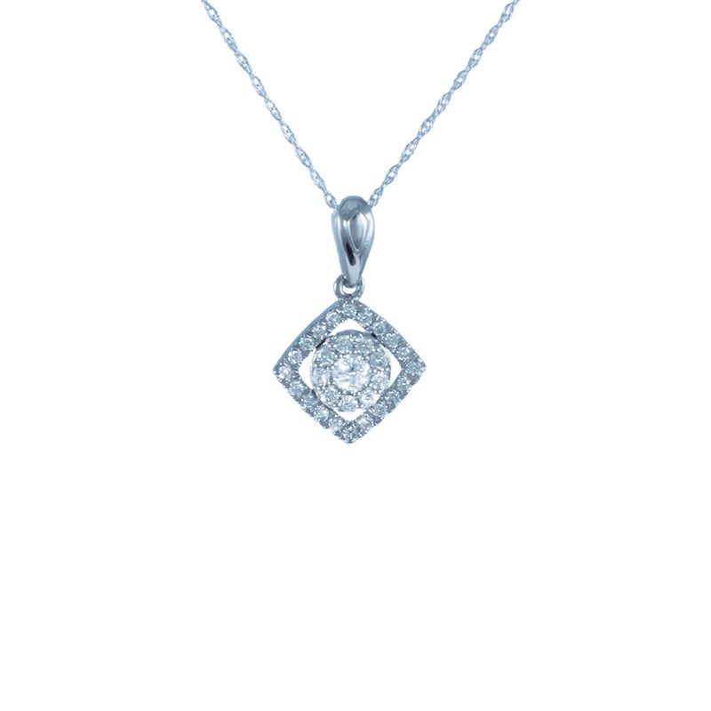 Solid 10K White Gold Fancy Diamond Necklace TN10679