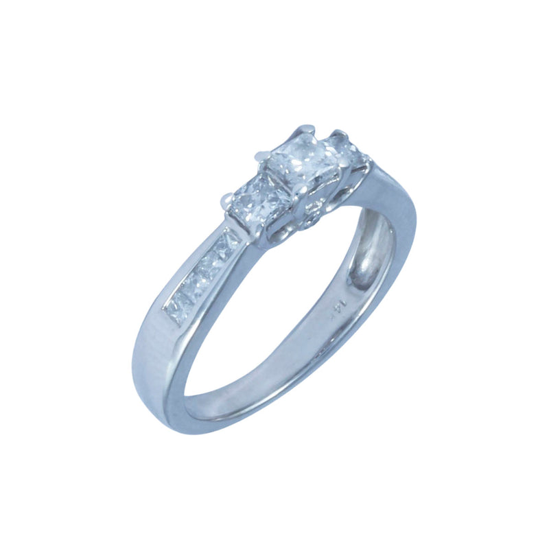 Solid 14K White Gold Fancy Diamond Ring TN10750