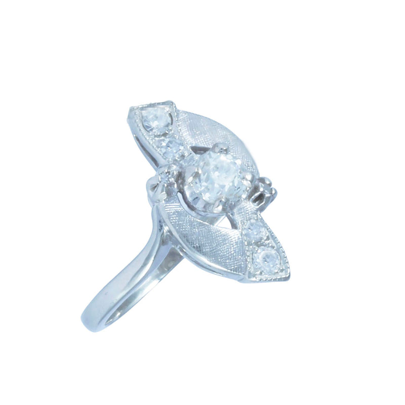 Solid 14K White Gold Fancy Diamond Ring TN10752