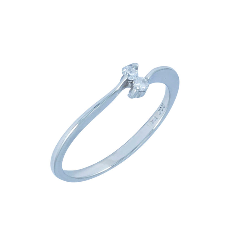 Solid 10K White Gold Fancy Diamond Ring TN10805