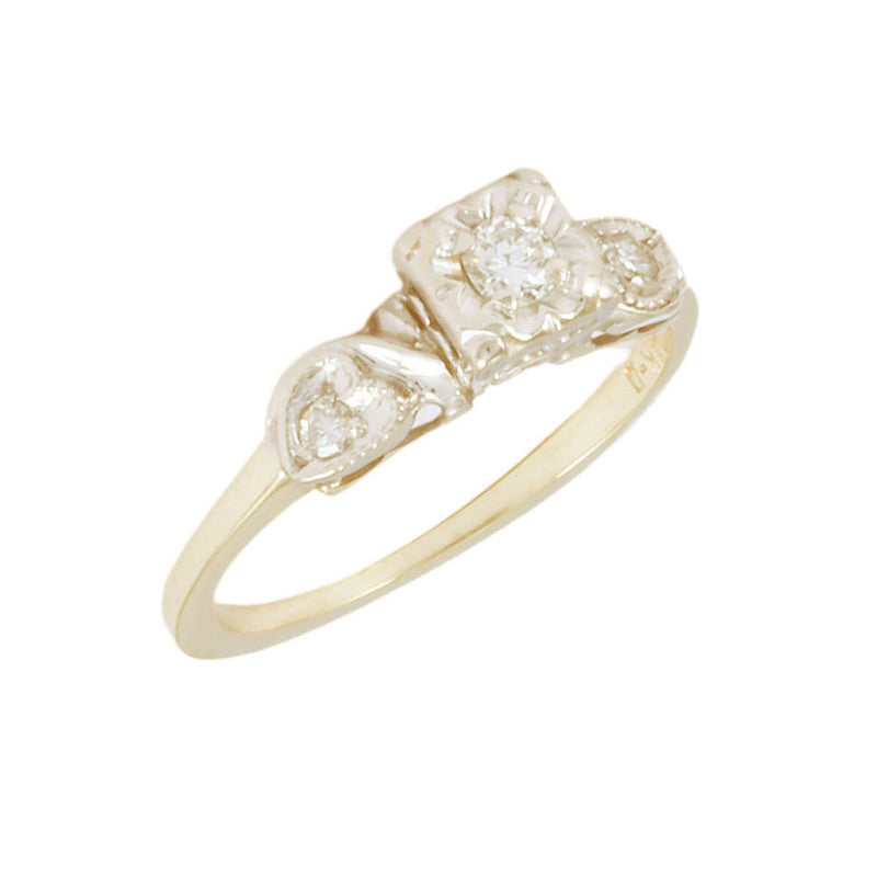 Solid 14K Yellow/White Gold Fancy Diamond Ring TN10806