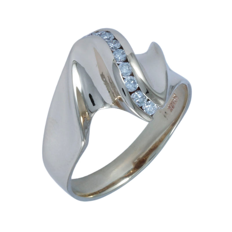 Solid 14K Yellow Gold Fancy Diamond Ring TN10813