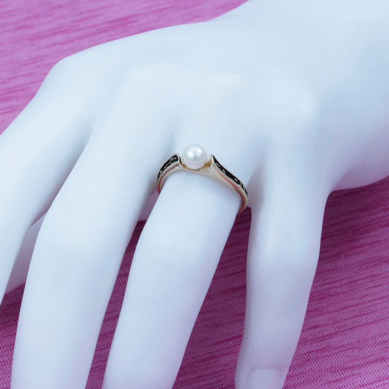 Solid 10K Yellow Gold Fancy Pearl Ring TN10816