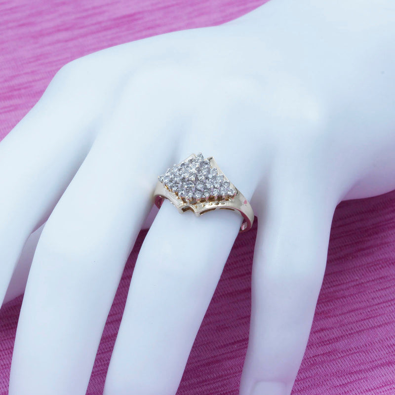 Solid 14K Yellow/White Gold Fancy Diamond Ring TN10818