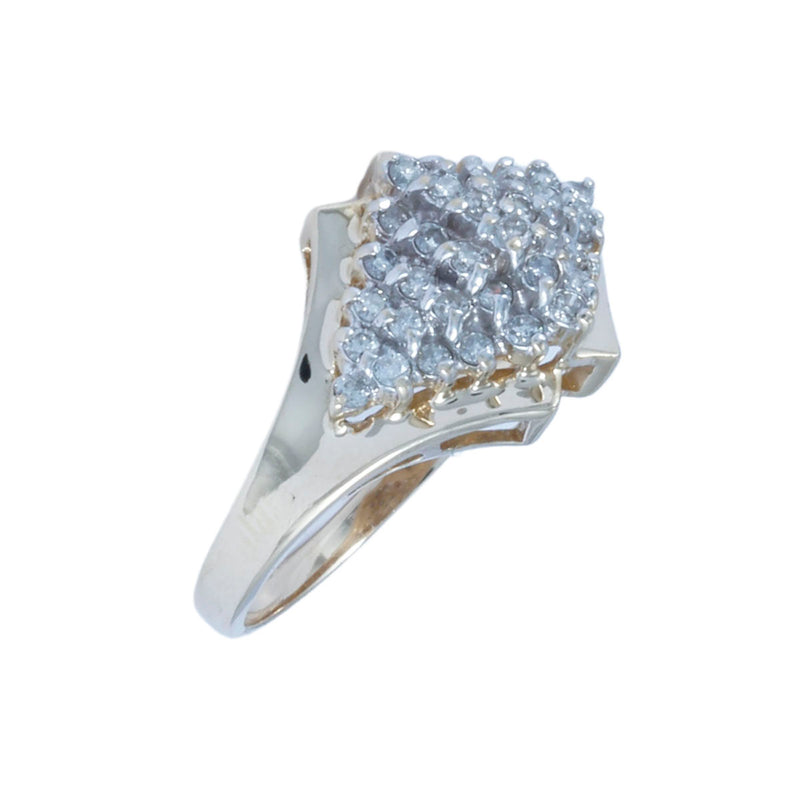 Solid 14K Yellow/White Gold Fancy Diamond Ring TN10818