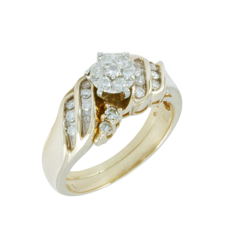 Solid 10K Yellow Gold Fancy Diamond Ring TN10825