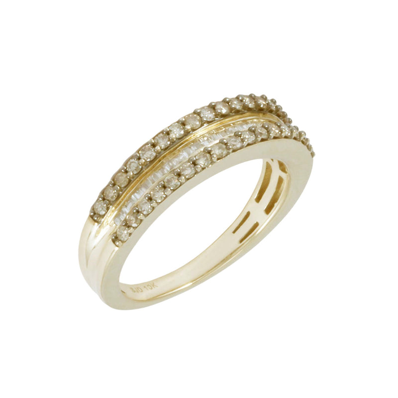 Solid 10K Yellow Gold Fancy Diamond Ring TN10826