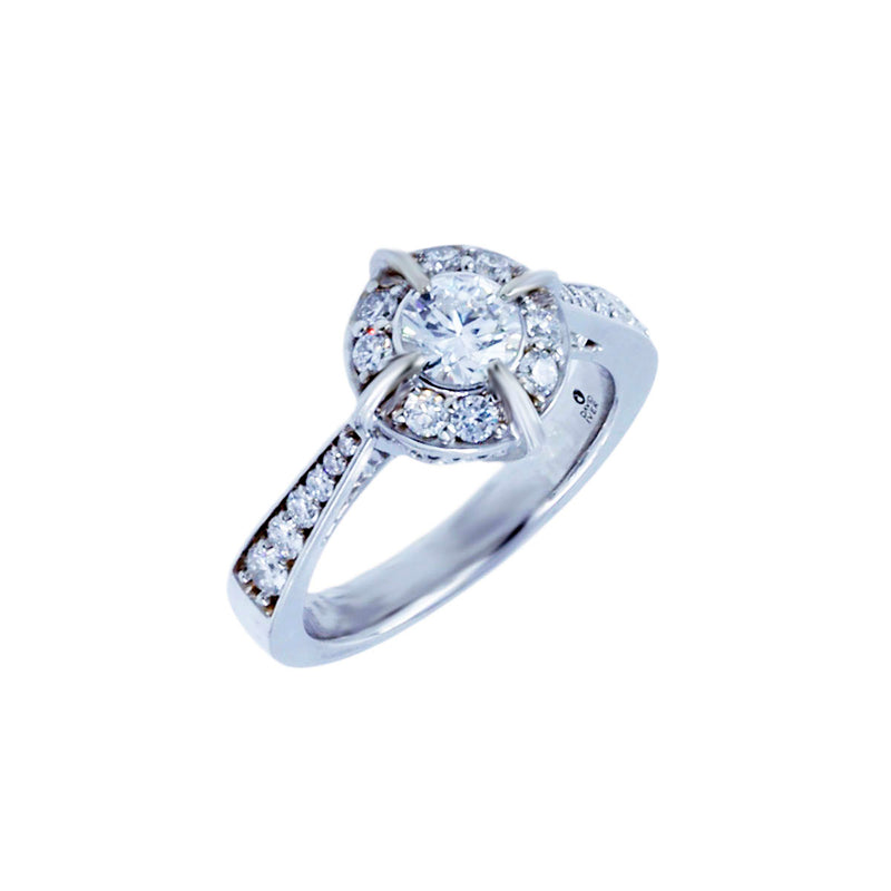 Solid 10K White Gold 1/2 Carat Center "Chalice Halo" Lab Born Diamond Ring  By TN10841Iver