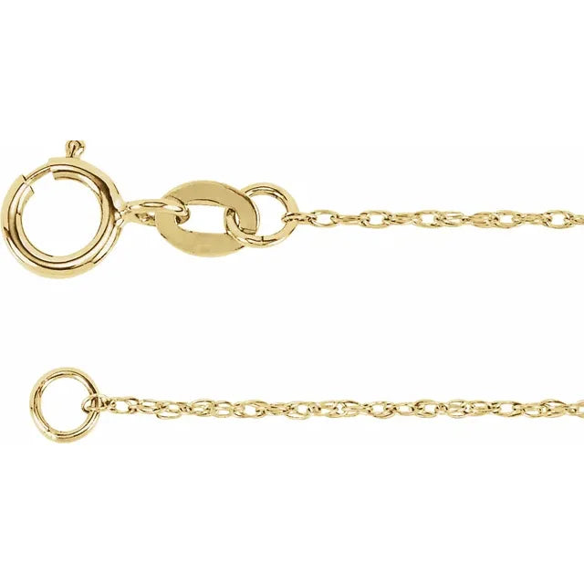 Solid 10K Yellow Gold 1 mm Rope 24" Chain TN2106-24